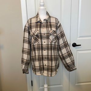 Wrangler brown plaid sherpa lined flannel.